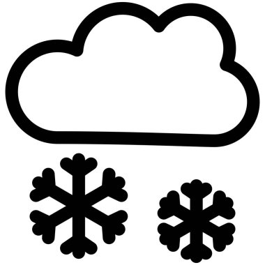 Karlı Bulut Vektör Satırı Simge Tasarımı