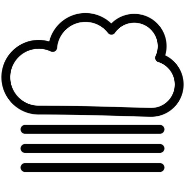 Bulutlu Rüzgâr Vektör Satırı Simge Tasarımı