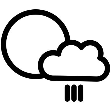 Ay Vektör Hattı Simge Tasarımı ile Yağmur Gecesi