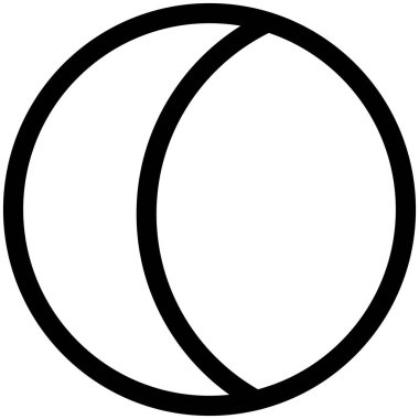 Yarım Ay Tutulması Vektör Satırı Simge Tasarımı