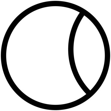 Bir Yan Ay Tutulması Vektör Satırı Simge Tasarımı