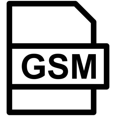 GSM Dosya Biçimi Vektör Satırı Simge Tasarımı