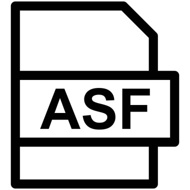 ASF Dosya Biçimi Vektör Satırı Simge Tasarımı