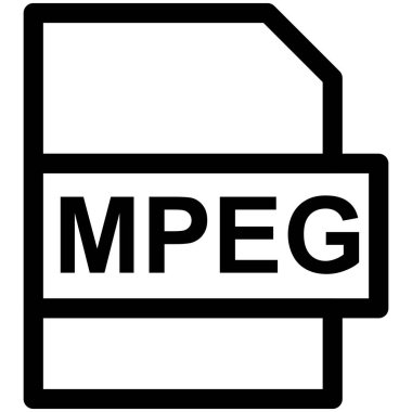 MPEG Dosya Biçimi Vektör Satırı Simge Tasarımı