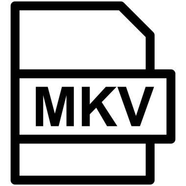 MKV Dosya Biçimi Vektör Satırı Simge Tasarımı