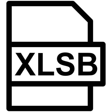 XLSB Dosya Biçimi Vektör Satırı Simge Tasarımı