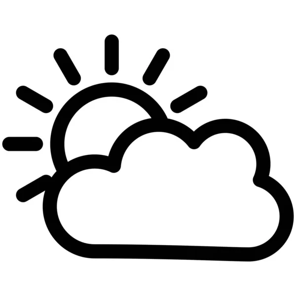 Cloudy Morning Vector Line Icon Desig — Stockový vektor