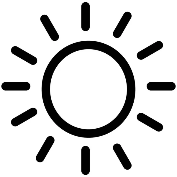 Sun Vector Line Icon Desig — Stock Vector