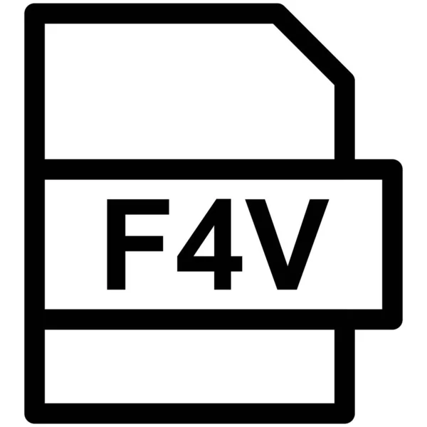 F4V Formato Archivo Vector Line Icon Desig — Archivo Imágenes Vectoriales