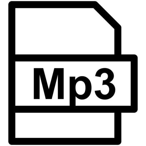 Mp3 File Format Vector Line Icon Desig — Stock Vector