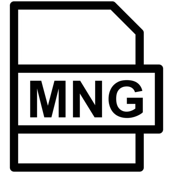 Mngファイル形式ベクトルラインアイコンデザイン — ストックベクタ