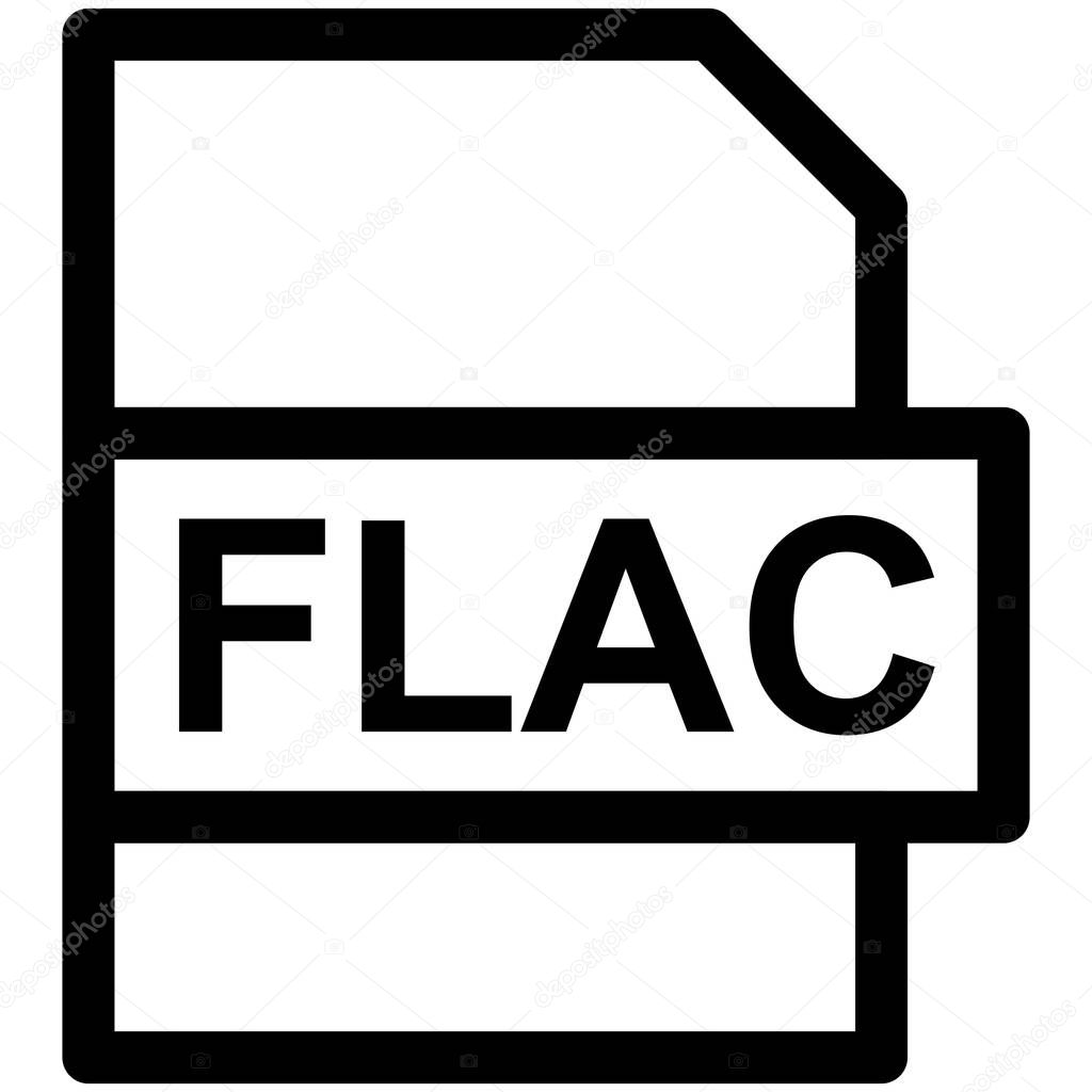 FLAC File Format Vector line Icon Desig