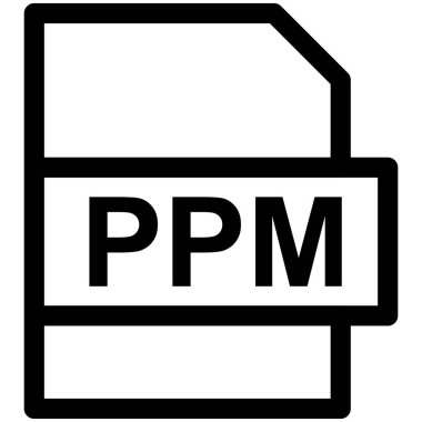 PPM Dosya Biçimi Vektör Satırı Simge Tasarımı