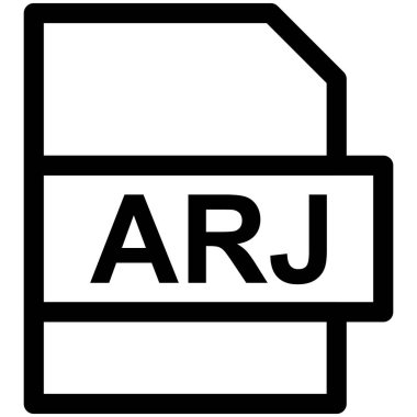 ARJ Dosya Biçimi Vektör Satırı Simge Tasarımı
