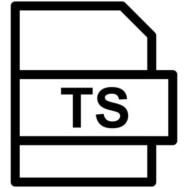 TS Dosya Biçimi Vektör Satırı Simge Tasarımı