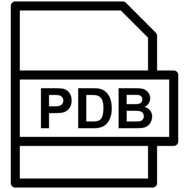 PDB Dosya Biçimi Vektör Satırı Simge Tasarımı