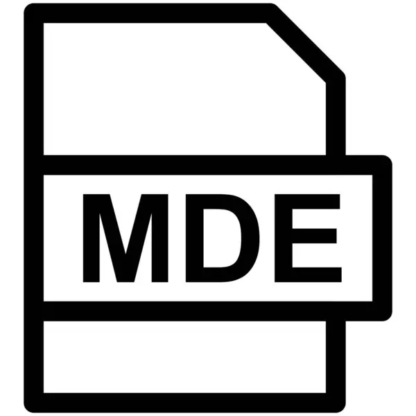 Mde Dateiformat Vektorzeile Icon Desig — Stockvektor