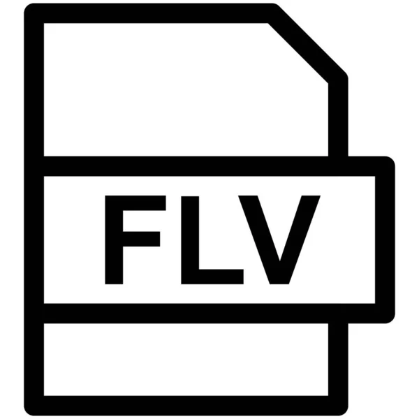 Flv Formato Archivo Vector Line Icon Desig — Archivo Imágenes Vectoriales