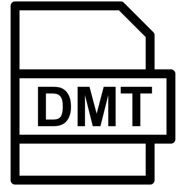 Dmtファイル形式ベクトルラインアイコンデザイン — ストックベクタ