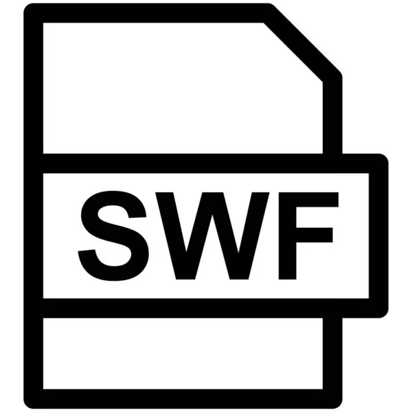 Swf Formato Archivo Vector Line Icon Desig — Archivo Imágenes Vectoriales