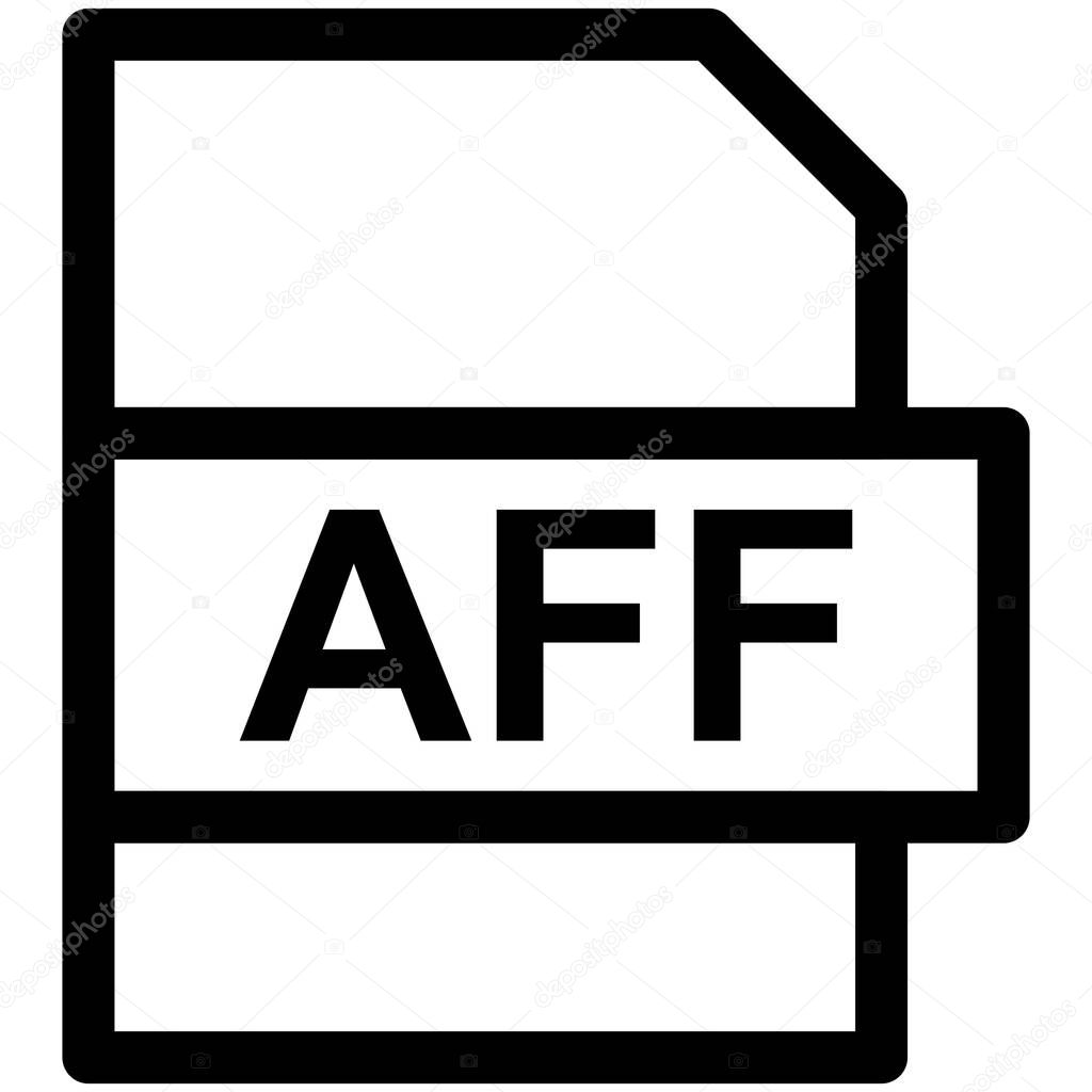 AFF File Format Vector line Icon Desig