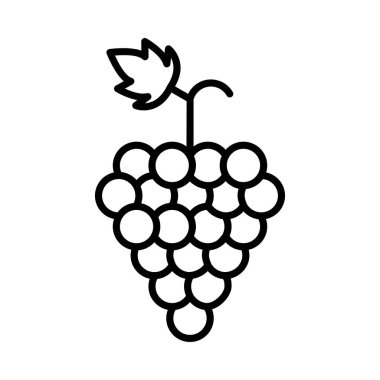 Üzüm Vektörü Satırı Simgesi Tasarımı