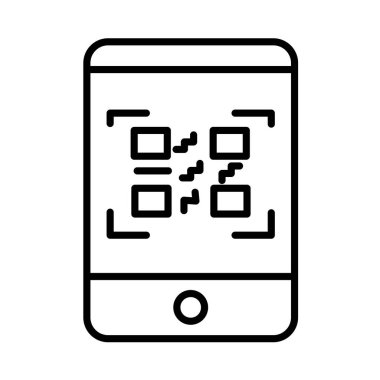 QR Kod Vektör Satır Simgesi Tasarımı