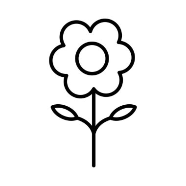 Çiçek Vektör Satırı Simge Tasarımı