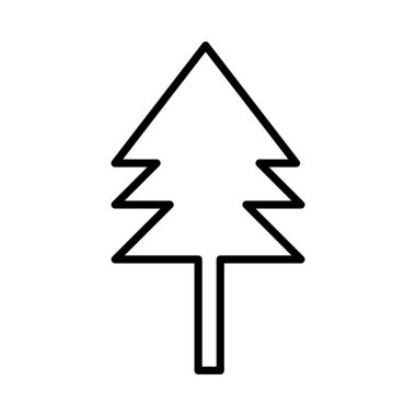 Kış Ağacı Vektör Satırı Simge Tasarımı