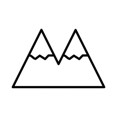 Kış Dağı Vektör Hattı Simge Tasarımı