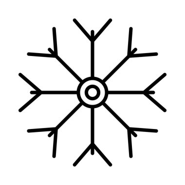 Kar Tanesi Vektör Satırı Simge Tasarımı