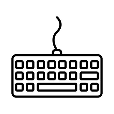 Klavye Vektör Satırı Simge Tasarımı