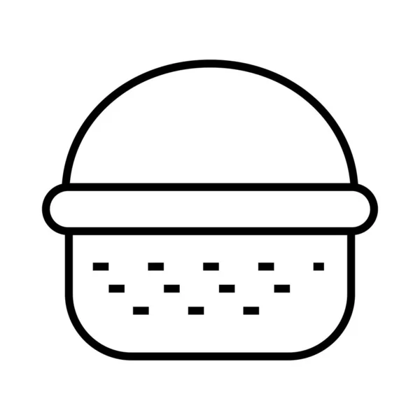 Picnic Basket Vector Line Icon Desig — Archivo Imágenes Vectoriales