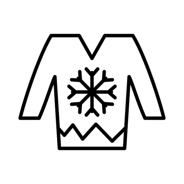 冬季汗衫病媒线图标设计 — 图库矢量图片