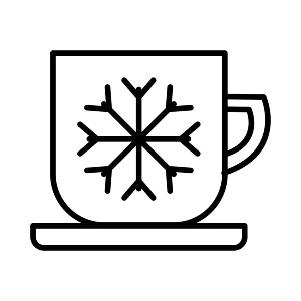 Winterthee Vectorlijn Icon Desig — Stockvector