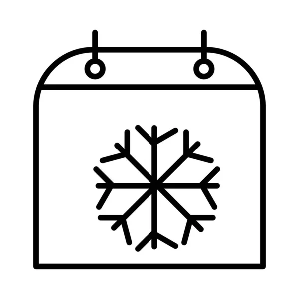 Winterkalender Vectorlijn Icon Desig — Stockvector