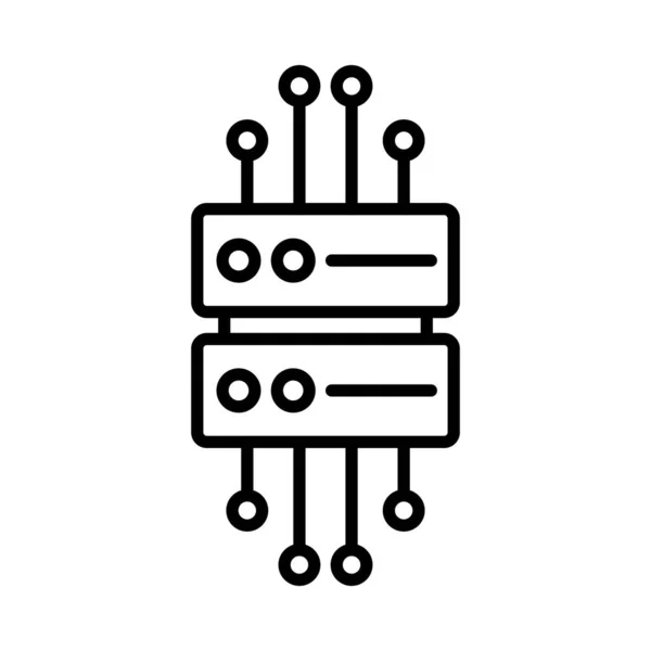 Ikona Vektorové Linie Serveru Desig — Stockový vektor