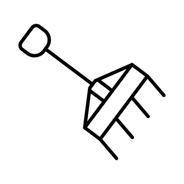 Hand Rake Vector Line Icon Desig — Stock Vector