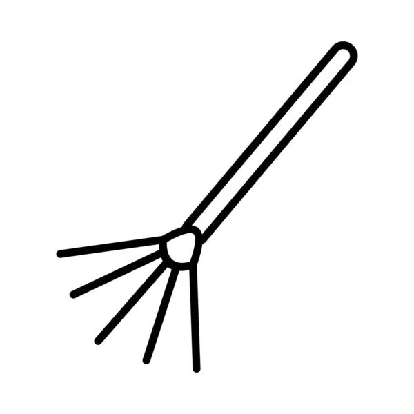 Rake Vector Line Icon Design — ストックベクタ