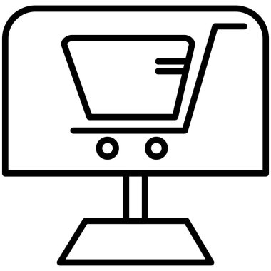 Çevrimiçi Dükkan Vektör Satırı Simge Tasarımı