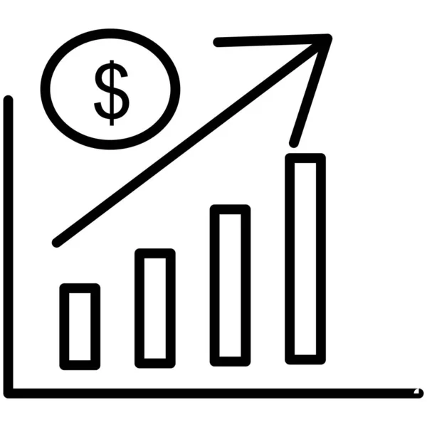 成長ベクトルラインアイコンデザイン — ストックベクタ