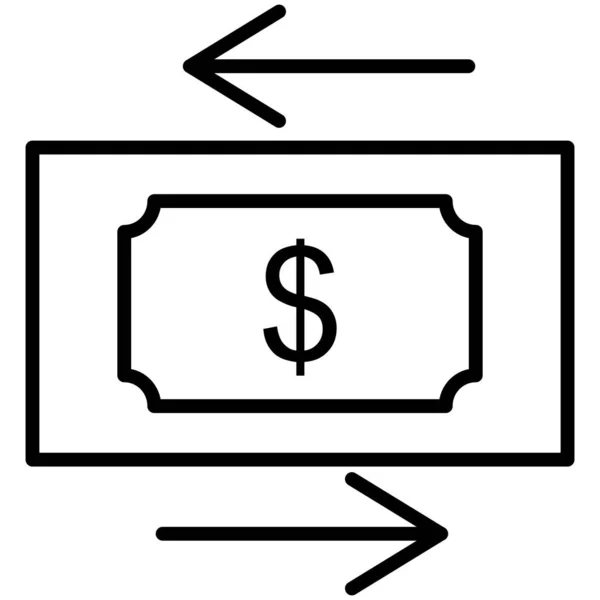 Kassaflöde Vector Line Icon Desig — Stock vektor