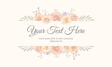 Zarif çiçek çerçevesi arka plan tasarımı yumuşak renk açan güller