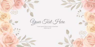 Rengarenk çiçek çiçekli zarif bir pankart.