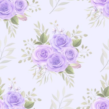 El çizimi çiçek desenli kusursuz desen tasarımı