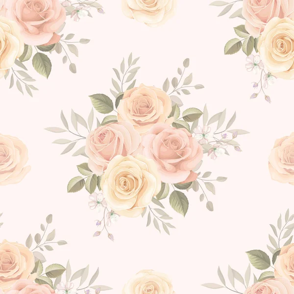 El çizimi çiçek desenli kusursuz desen tasarımı