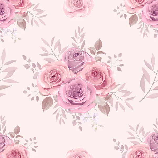 Diseño Patrón Sin Costura Flor Rosa Dibujado Mano — Vector de stock