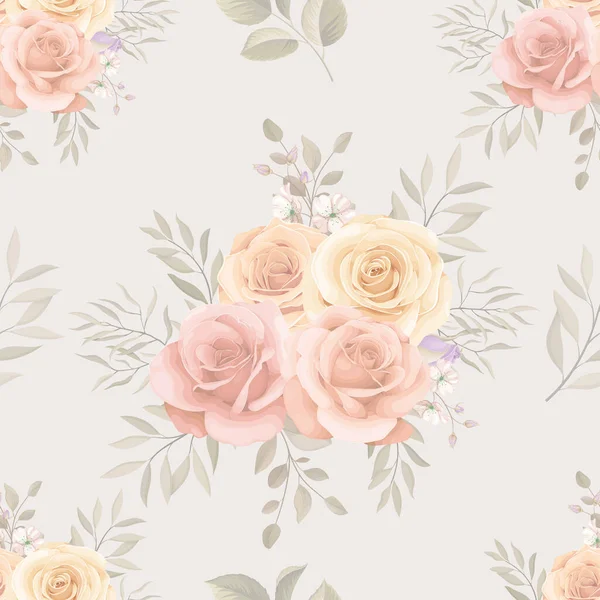 Diseño Patrón Sin Costura Flor Rosa Dibujado Mano — Vector de stock