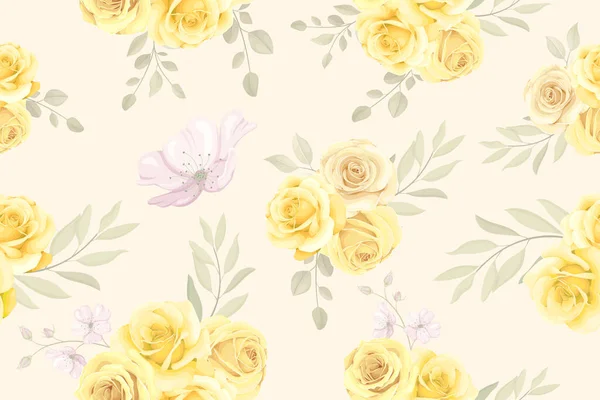 Fondo Patrón Sin Costura Floral Con Color Suave — Vector de stock