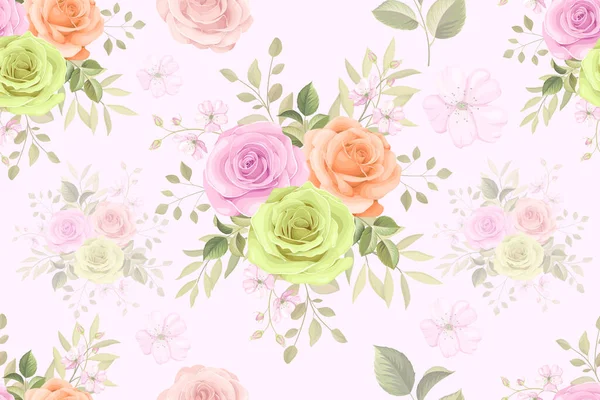 Floral Seamless Pattern Background Soft Color — Stock Vector